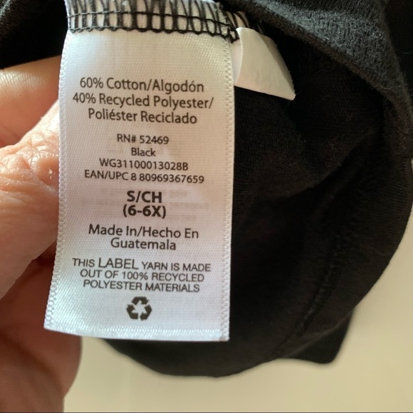 Wonder Nation Black Long Sleeve Crew Neck T Shirt Top Girls 6-6X. - Picture 5 of 6